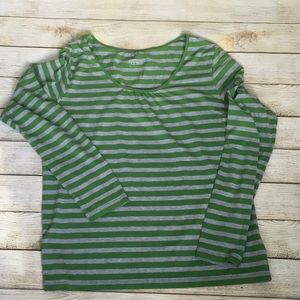 LL Bean Long-sleeved Striped Tee, Large